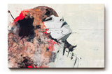 Sinus Art Wandbild 120x80cm Farbenstarkes Porträt einer Frau mit emotionaler Mimik und malerischer Abstraktion