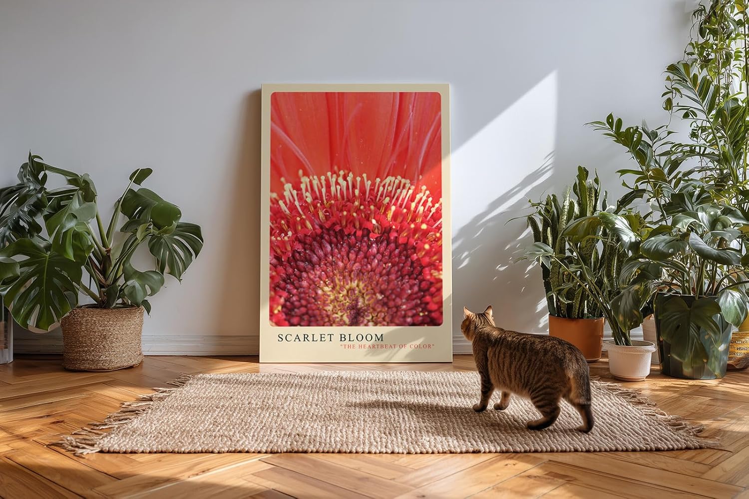 Paul Sinus Kunstdruck 40x60cm Scarlet Bloom – intensive rote Blütenmitte in eindrucksvoller Nahaufnahme