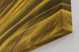 Sinus Art Wandbild 120x80cm Wellenartige Hügel im goldenen Licht der untergehenden Sonne mit weitem Horizont