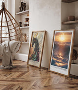 Paul Sinus Leinwandbild 80x120cm Meeresrauschen im Sonnenlicht – Faszinierende Wellen mit goldener Spiegelung und romantischer Abendstimmung