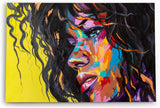 Wandbild 120x80cm Porträt einer jungen Frau Kunstvoll Farbenfroh Abstrakt