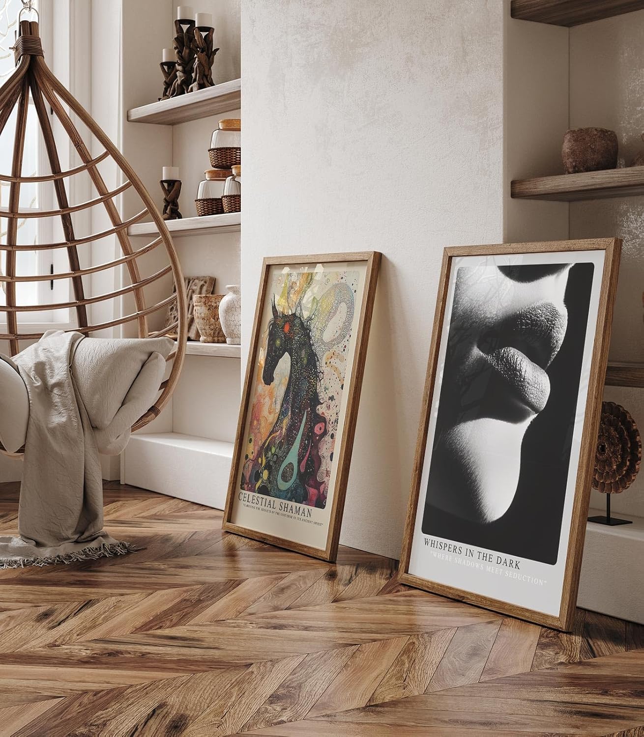 Paul Sinus Leinwandbild 40x60cm Flüstern in der Dunkelheit – Sinnliches Schwarz-Weiß-Porträt mit faszinierendem Licht-Schatten-Spiel