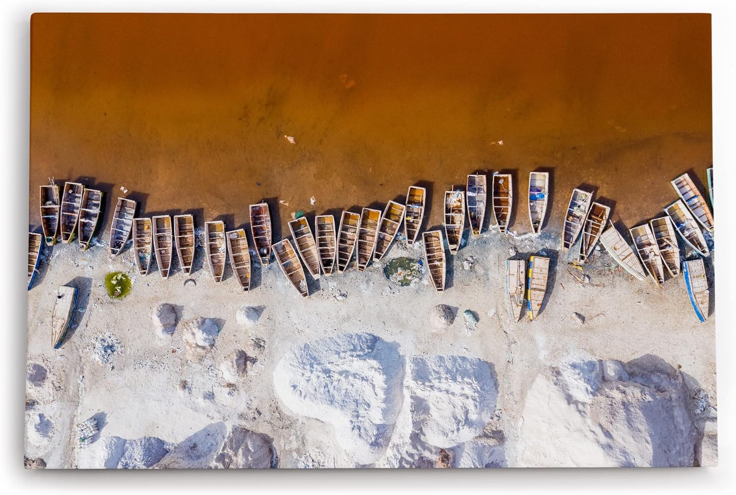 Paul Sinus Wandbild 120x80cm Strand aus der Vogelperspektive Boote Fischerboote Luftaufnahme