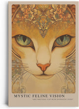 Paul Sinus Leinwandbild 40x60cm Mystische Katze kunstvoll hypnotisch surreal Jugendstil faszinierende Wandkunst elegante Farben detailreich harmonisch