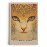 Paul Sinus Leinwandbild 40x60cm Mystische Katze kunstvoll hypnotisch surreal Jugendstil faszinierende Wandkunst elegante Farben detailreich harmonisch