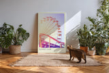Paul Sinus Kunstdruck 40x60cm Sunset Fair mit Riesenrad und Achterbahn im Abendlicht