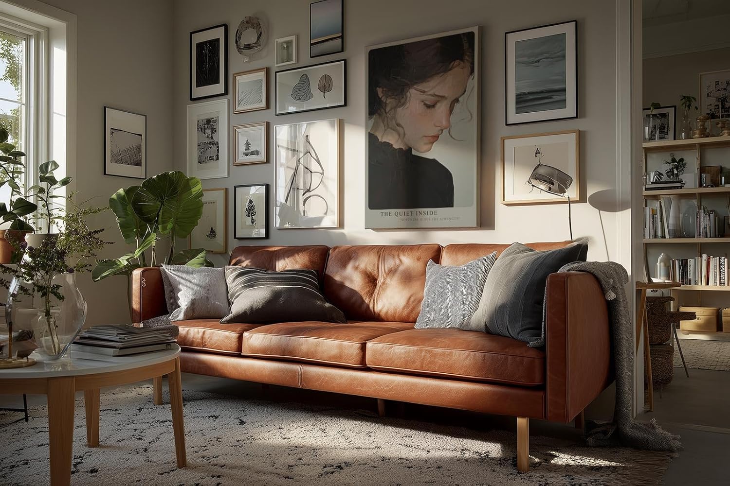 Paul Sinus Wandbild in 40x60cm The Quiet Inside – Ausdrucksstarkes Porträt einer jungen Frau mit sanft gesenktem Blick, Bilder in moderner Interpretation, edel und zeitlos für stilvolle Wohnräume