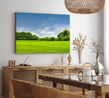Paul Sinus Wandbild 120x80cm Grüne Wiese Bäume Natur Landschaft Sommer