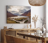 Paul Sinus Wandbild 120x80cm Glen Etive Bucht Schottland Berge Fluss schottische Landschaft