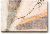 Sinus Art Wandbild 120x80cm Textcollage mit sanftem Verlauf in Beige, Rosa und zarten Lila-Tönen