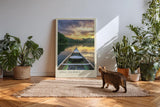 Paul Sinus Kunstdruck 40x60cm Still Journey Sonnenuntergang auf dem See mit Boot – Ruhe im Naturmoment