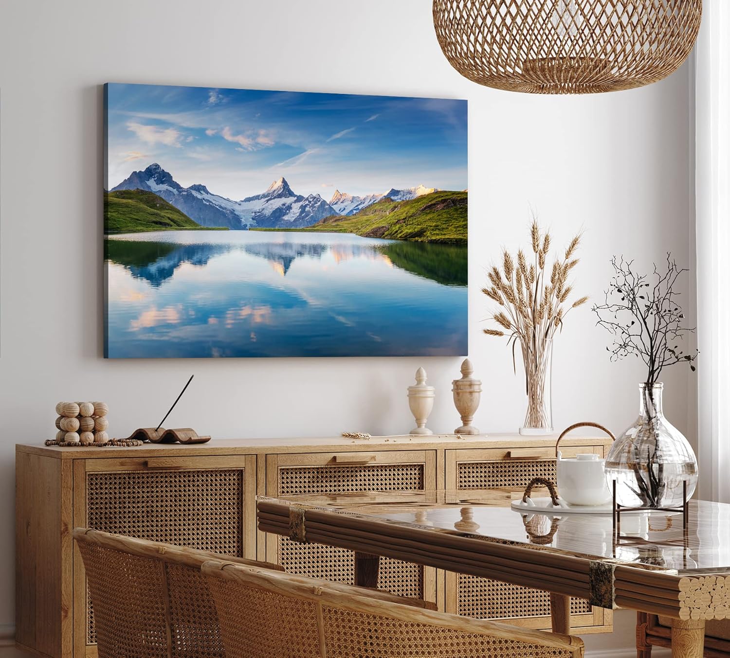 Paul Sinus Wandbild 120x80cm Bachalpsee Schweiz Alpensee See Landschaft Berggipfel