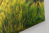 Sinus Art Wandbild 120x80cm Sonnenuntergang über einem weitläufigen Feld voller goldener Halme – friedlich und inspirierend