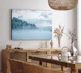 Paul Sinus Wandbild 120x80cm Winter Schnee Tannen Winterlandschaft Nebel