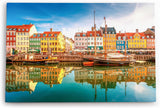 Paul Sinus Wandbild 120x80cm Kopenhagen Dänemark Boote bunte Häuser Promenade
