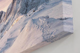 Sinus Art Wandbild 120x80cm Imposante Schneelandschaft mit Sonnenlicht auf Gipfeln für klare und ruhige Raumwirkung