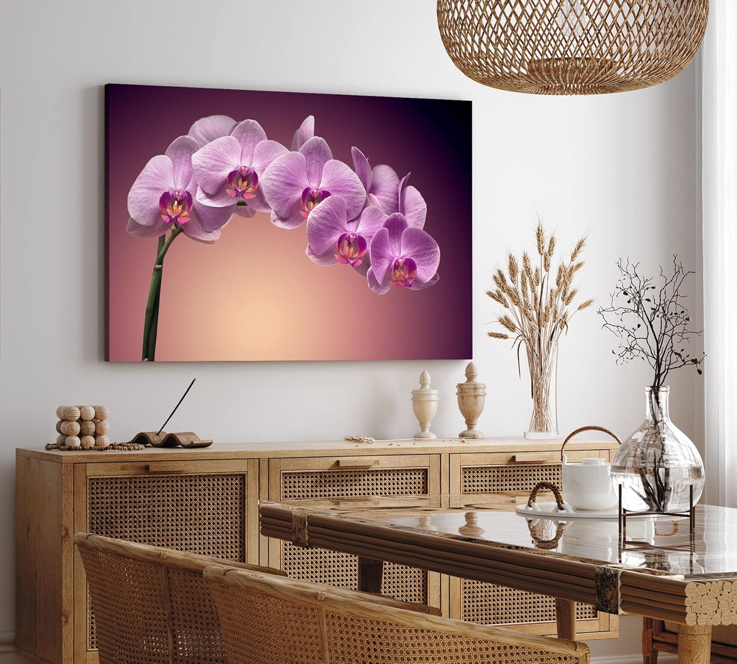 Paul Sinus Wandbild 120x80cm Orchidee Blume Blüten Rosa Kunstvoll Rosa