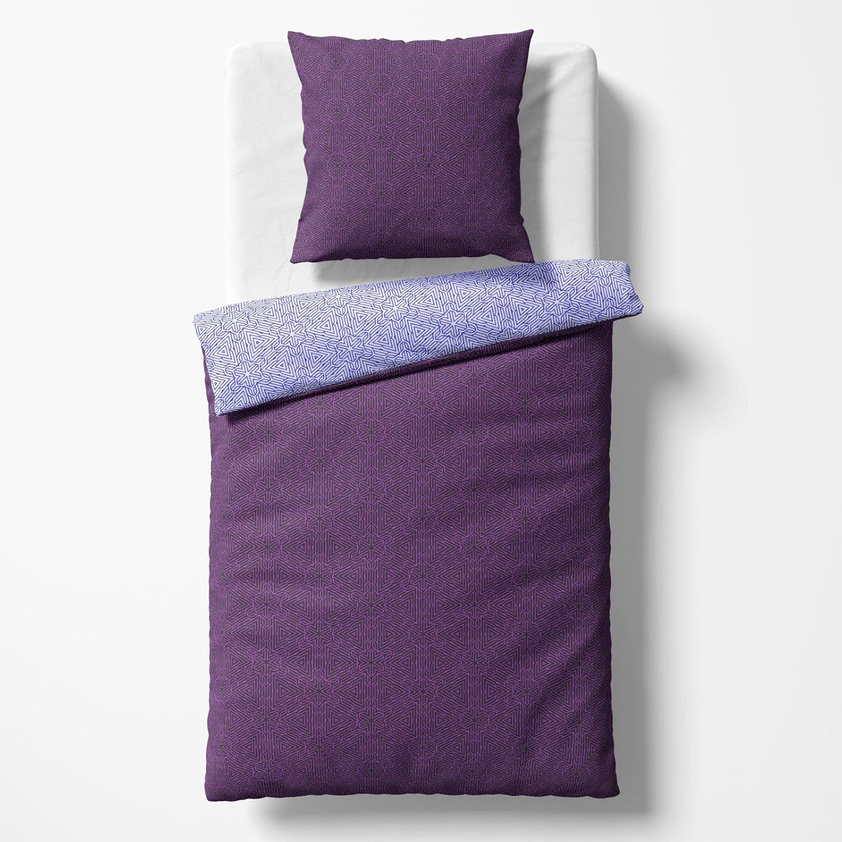 Sinus Art Mikrofaser Bettwäsche 135x200 cm + 80x80 cm – Elegantes Wendedesign in Violett & Lavendel, pflegeleicht & allergikerfreundlich