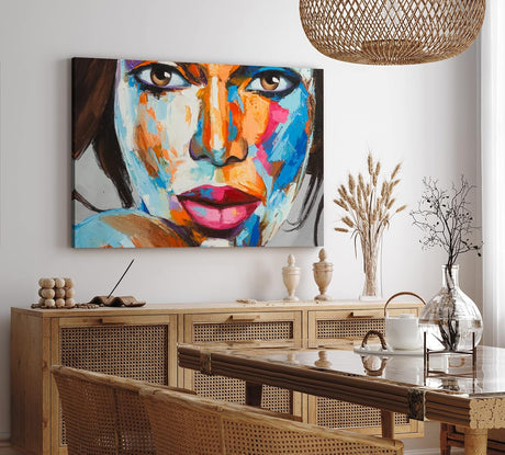 Wandbild 120x80cm Porträt einer jungen afrikanischen Frau Feminin Spachtel Abstrakt