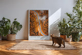 Paul Sinus Kunstdruck 40x60cm Autumn Vein mit Luftaufnahme einer Straße durch herbstlichen Wald