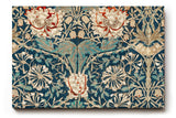 Sinus Art Wandbild 120x80cm Künstlerisch gestaltetes Blütenornament auf türkisblauem Fond mit detailreichen Linien