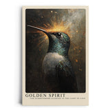 Paul Sinus Leinwandbild 60x90cm Goldener Geist – Majestätischer Kolibri mit schimmerndem Gefieder und leuchtender Aura