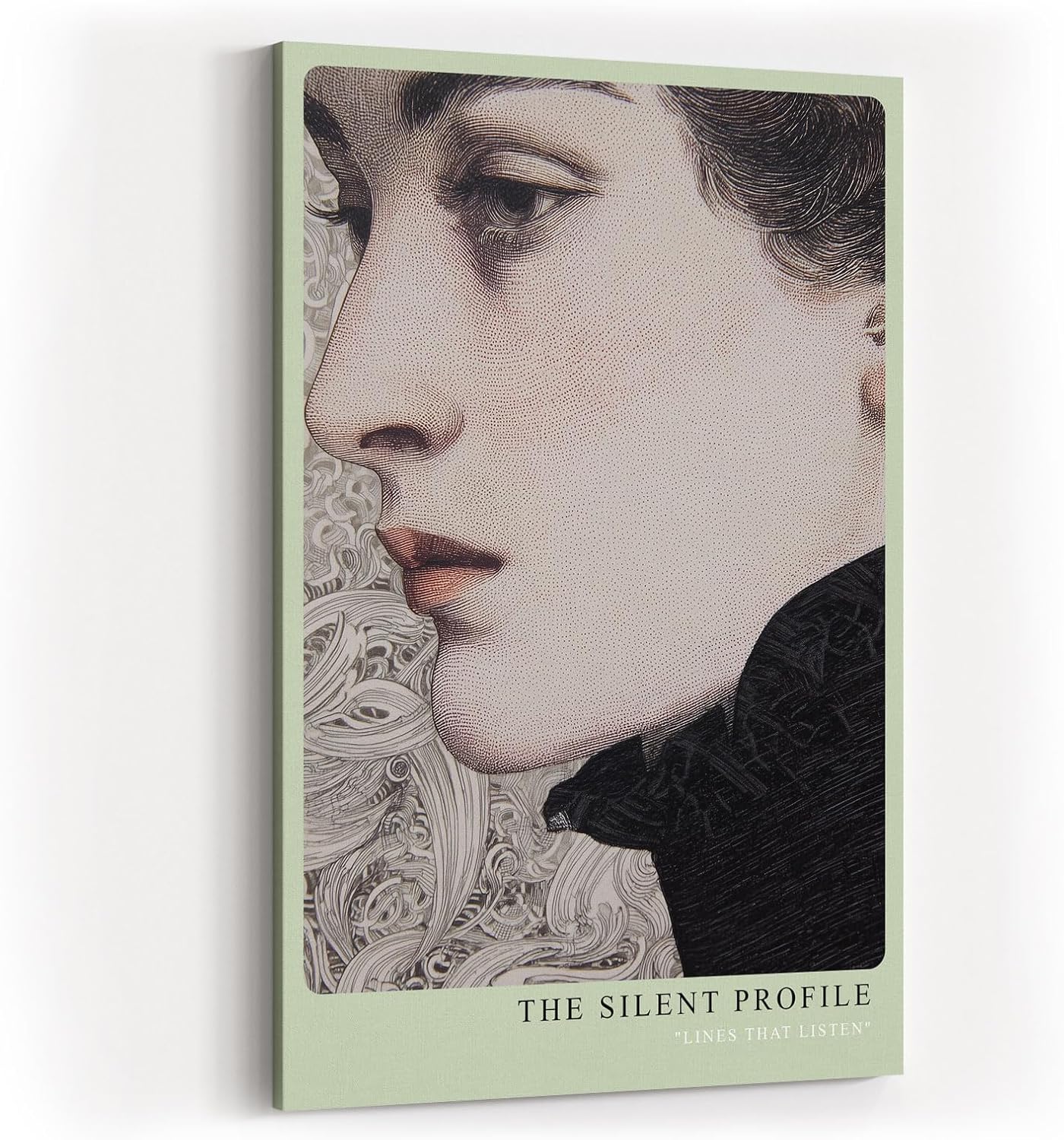 Paul Sinus Wandbild in 40x60cm The Silent Profile – Ausdrucksstarkes Frauenporträt in feinen Linien und zeitloser Eleganz