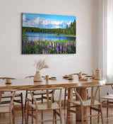 Paul Sinus Wandbild 120x80cm See Natur Tannenwald Blumen Blüten Sommer