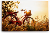 Paul Sinus Wandbild 120x80cm Vintage Fahrrand im Feld Sommer Sonnenuntergang Weizenfeld