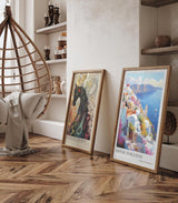 Paul Sinus Leinwandbild 80x120cm Greek Paradise – Santorini, Griechenland, Meer, Insel, Kykladen, Architektur, Blau, Weiß, Romantik, Urlaub, Sommer