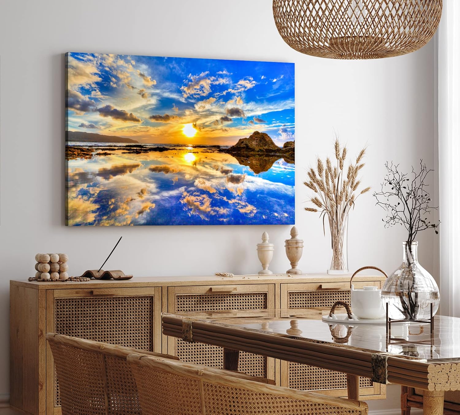 Paul Sinus Wandbild 120x80cm Sonnenuntergang Meer Himmel Horizont Farbenfroh
