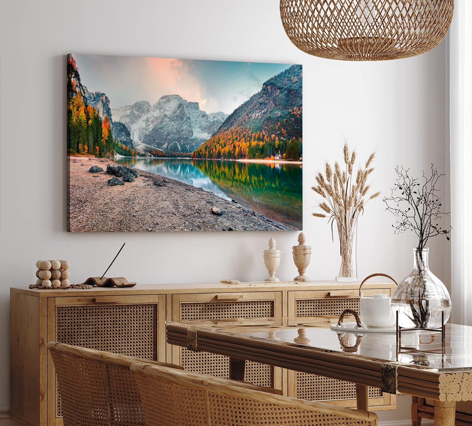 Paul Sinus Wandbild 120x80cm Pragser Wildsee Alpen Italien Bergsee See Berge