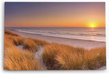 Paul Sinus Wandbild 120x80cm Ostsee Horizont Sandstrand Strand Meer roter Himmel