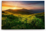 Paul Sinus Wandbild 120x80cm Alpenlandschaft Berge Wiesen Sonnenuntergang Natur