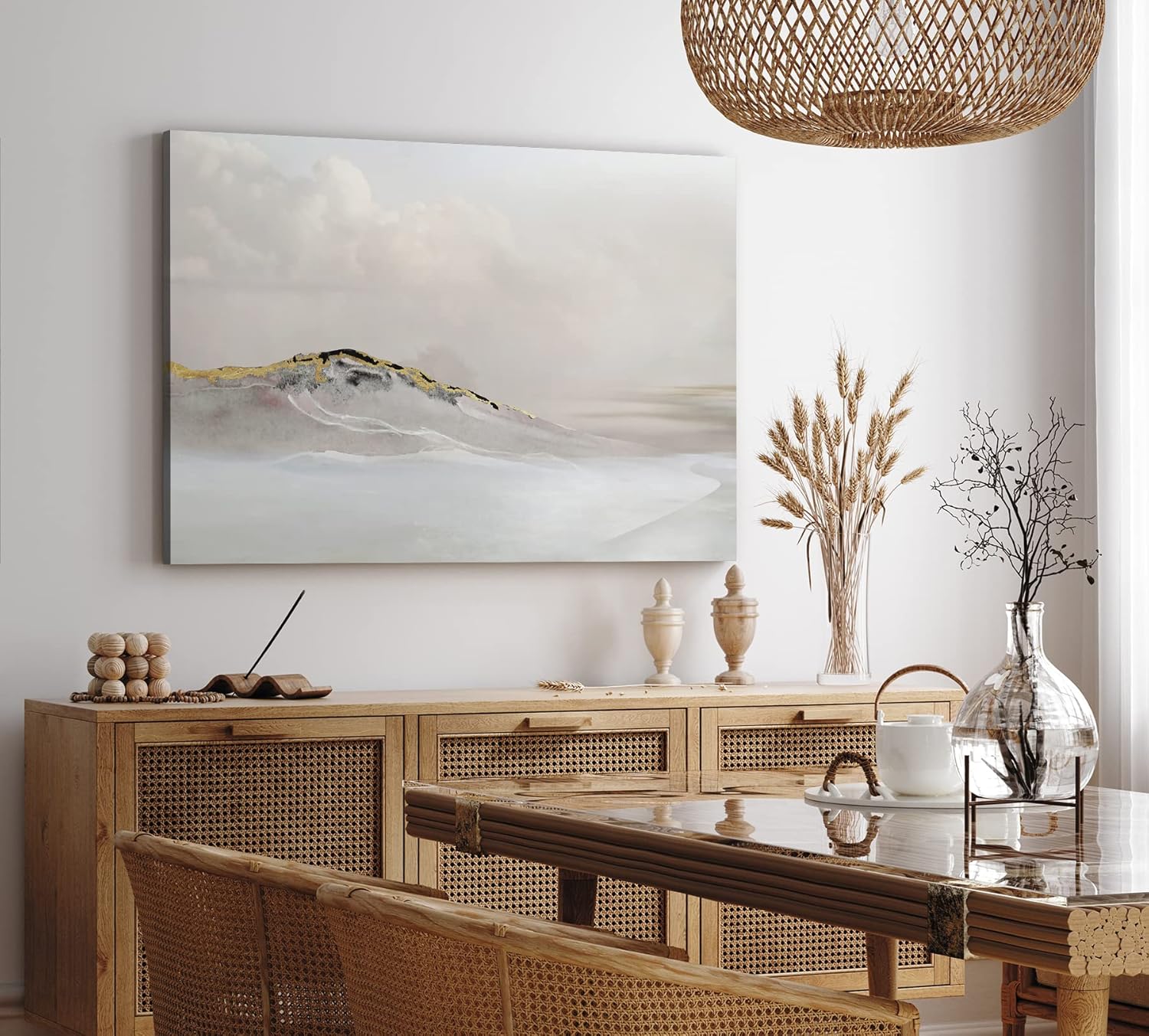 Wandbild 120x80cm Minimale Landschaft Abstrakte Kunst Berg Hügel