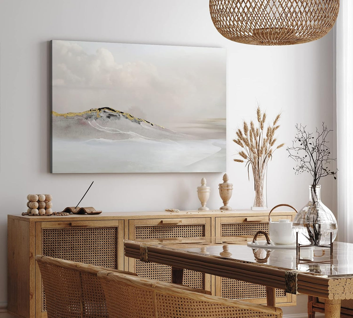Wandbild 120x80cm Minimale Landschaft Abstrakte Kunst Berg Hügel