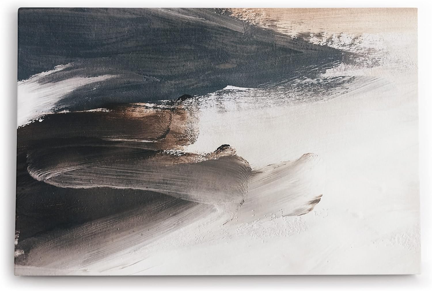 Paul Sinus Wandbild 120x80cm Kunstvolle Pinselstriche Grau Schwarz Abstrakt