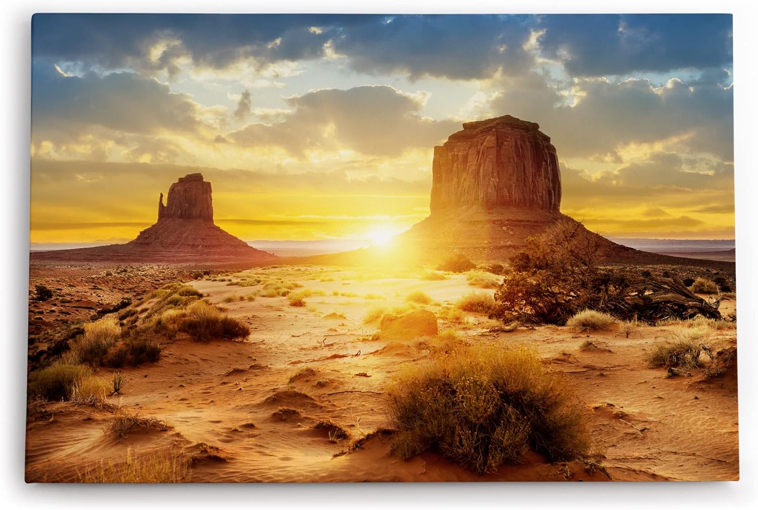 Wandbild 120x80cm Arizona USA Sonnenuntergang Three Sisters Valley Drive