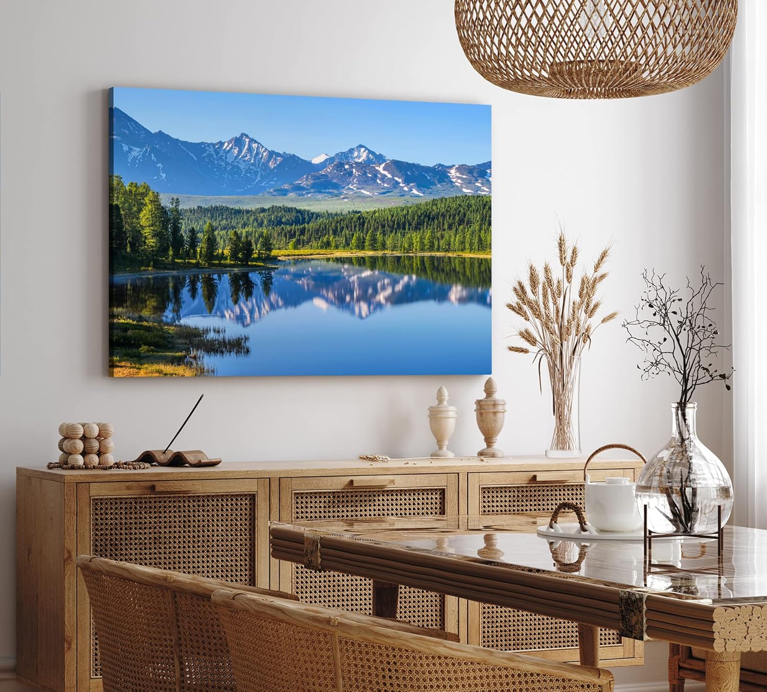 Paul Sinus Wandbild 120x80cm Berglandschaft See Bergsee Berge Schneegipfel Natur