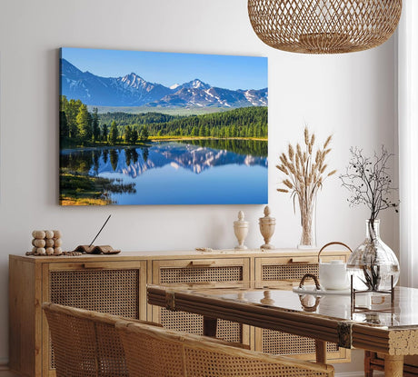 Paul Sinus Wandbild 120x80cm Berglandschaft See Bergsee Berge Schneegipfel Natur