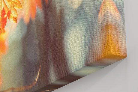 Sinus Art Wandbild 120x80cm Warmes Herbstlaub im Licht für stimmungsvolle und behagliche Wohnatmosphäre