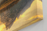 Sinus Art Wandbild 120x80cm Bergmassiv spiegelt sich im ruhigen See – warm, still und kraftvoll zugleich