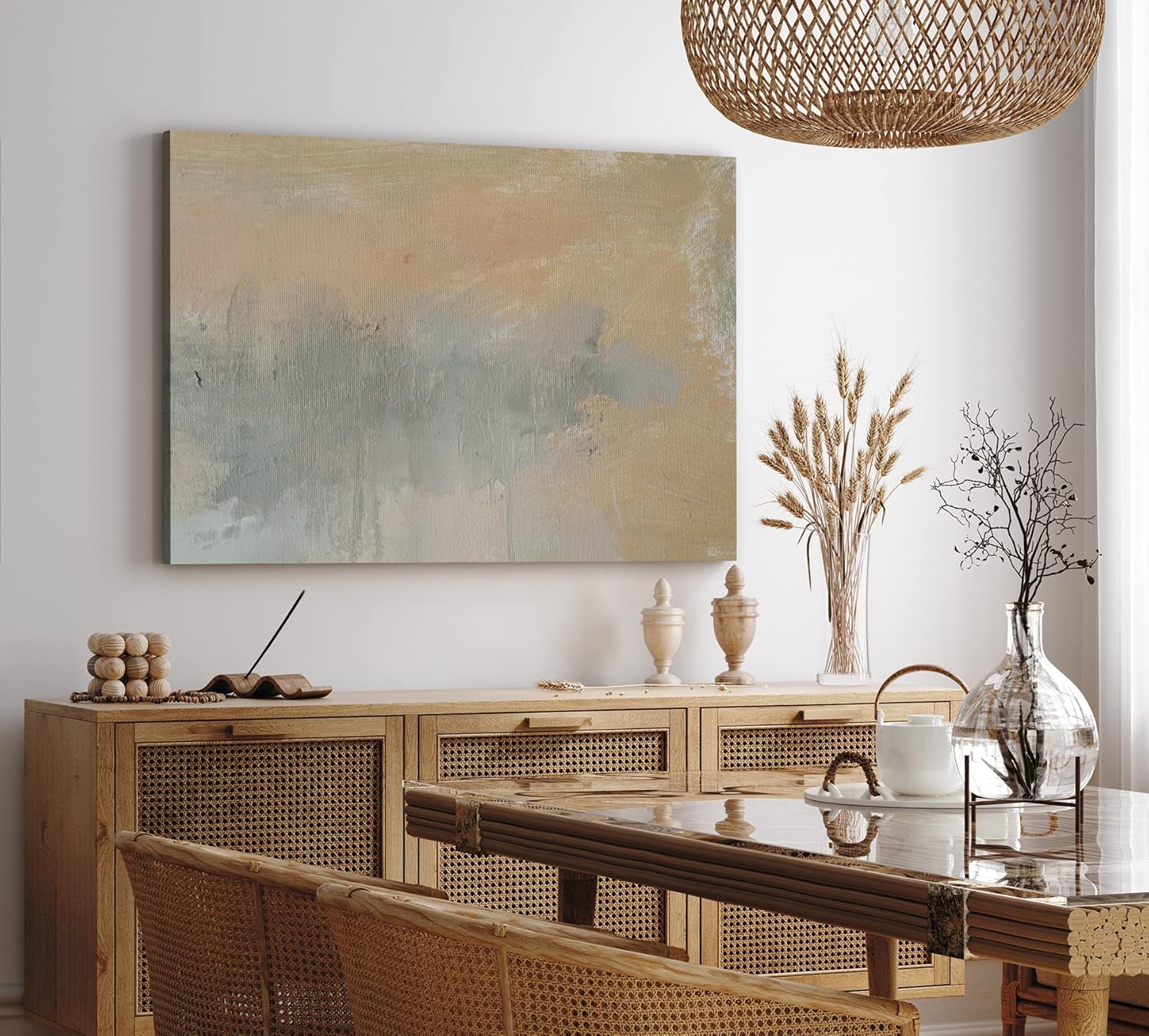 Paul Sinus Wandbild 120x80cm Abstrakte Struktur Beige Farbe Modern Kunstvoll