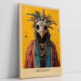 Paul Sinus Leinwandbild 60x90cm Día de los Muertos mystisch farbenfroh kunstvolle Wandkunst Totenkopfmaske rituell faszinierend detailreich intensiv