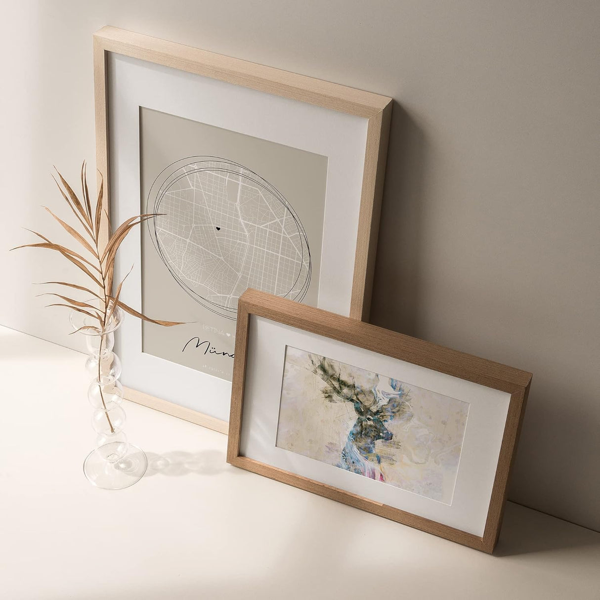 Paul Sinus Wandbild mit deinen GPS Koordinaten und Namen. 30cm x 42cm Holz Wechselrahmen mit Glas. Individuell anpassbar. (ohne Rahmen)