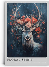 Paul Sinus Leinwandbild 60x90cm Floral Spirit – Natur, Hirsch, Wald, Blüten, Ästhetik, Kunst, Mystik, Magie, Eleganz, Symbolik, Wildnis, Ruhe, Anmut