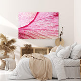 Paul Sinus Wandbild 120x80cm Blume Blüte Rosa Makroaufnahme Wassertropfen Kunstvoll