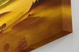 Sinus Art Wandbild 120x80cm Malerische Landschaft der Toskana mit Nebelfeldern und Sonnenlicht – beruhigend und träumerisch