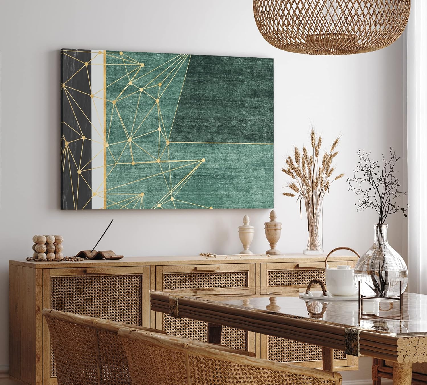 Wandbild 120x80cm Geometrische Kunst Grau Modern Kunstvoll