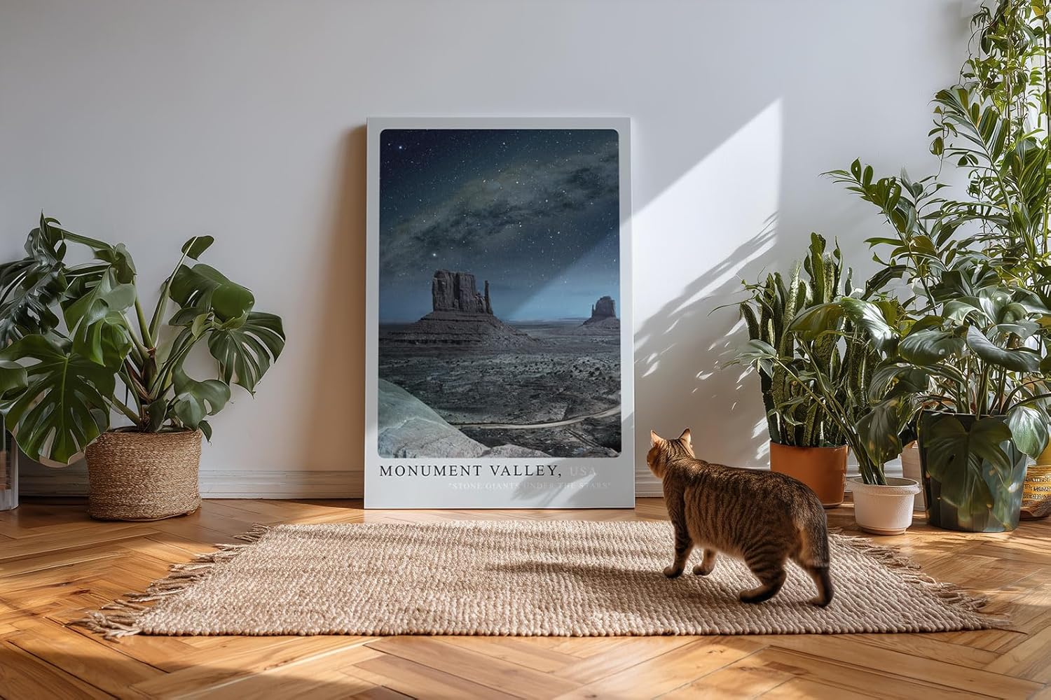 Paul Sinus Kunstdruck 40x60cm Monument Valley bei Nacht – Steinriesen unter dem Sternenzelt der USA